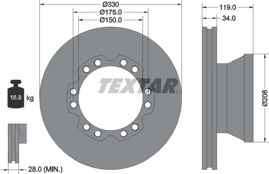 Textar 93187800 - Disc frana aaoparts.ro