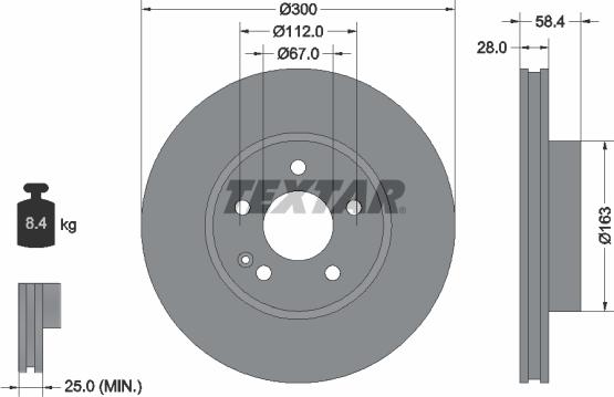 Textar 93123403 - Disc frana aaoparts.ro