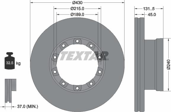 Textar 93308700 - Disc frana aaoparts.ro