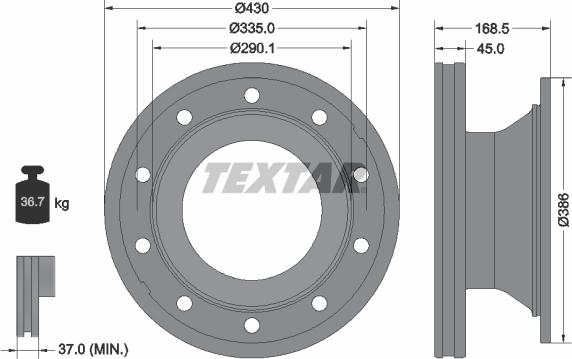 Textar 93296100 - Disc frana aaoparts.ro