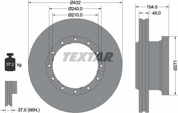 Textar 93253000 - Disc frana aaoparts.ro