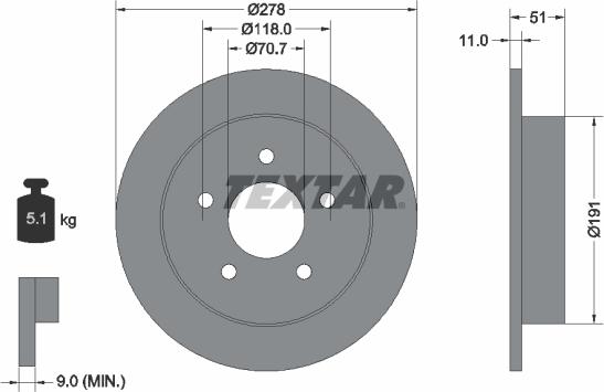Textar 92099800 - Disc frana aaoparts.ro