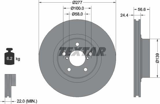 Textar 92094600 - Disc frana aaoparts.ro