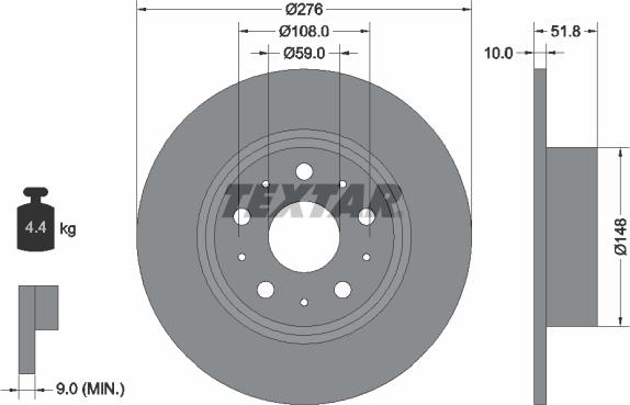 Textar 92095300 - Disc frana aaoparts.ro