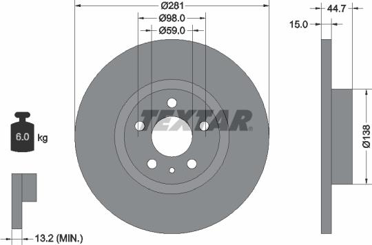 Textar 92096400 - Disc frana aaoparts.ro