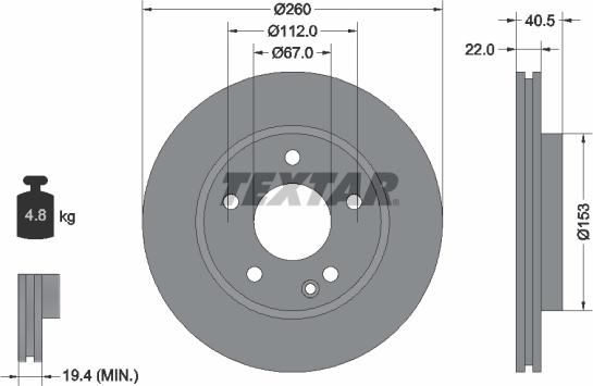 Textar 92091303 - Disc frana aaoparts.ro