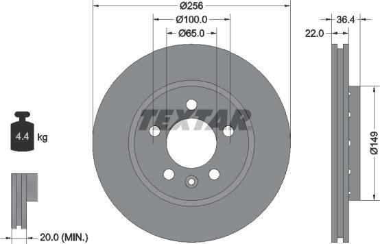 Textar 92098603 - Disc frana aaoparts.ro