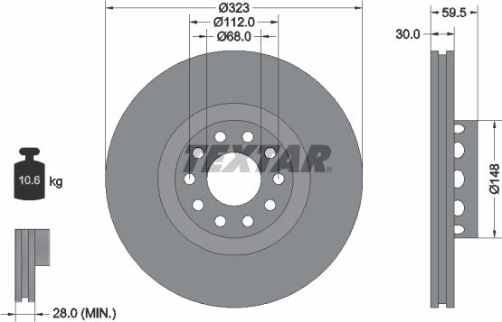 Textar 92098305 - Disc frana aaoparts.ro