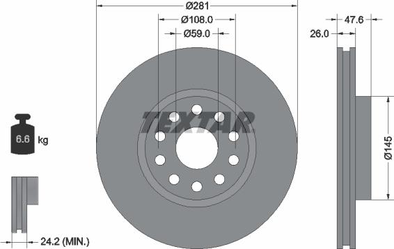 Textar 92093900 - Disc frana aaoparts.ro