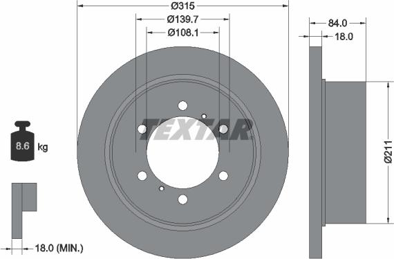 Textar 92093100 - Disc frana aaoparts.ro