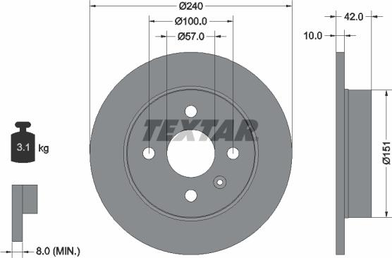 Textar 92092003 - Disc frana aaoparts.ro