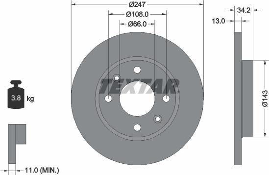 Textar 92092800 - Disc frana aaoparts.ro