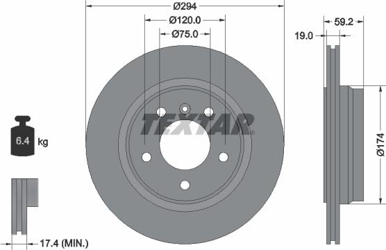 Textar 92097303 - Disc frana aaoparts.ro