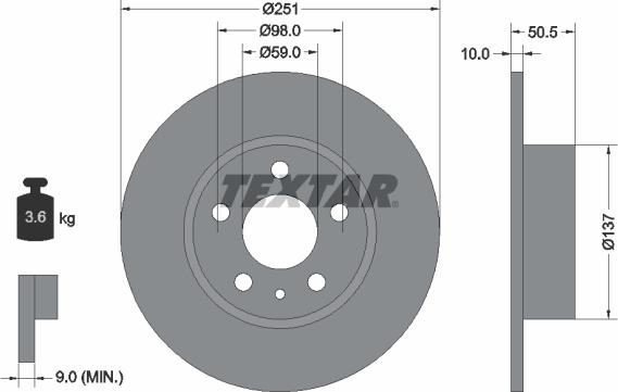 Textar 92046903 - Disc frana aaoparts.ro