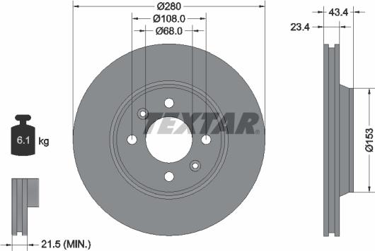 Textar 92048400 - Disc frana aaoparts.ro