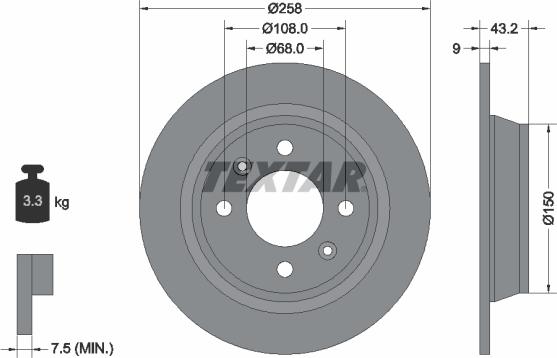 Textar 92048500 - Disc frana aaoparts.ro