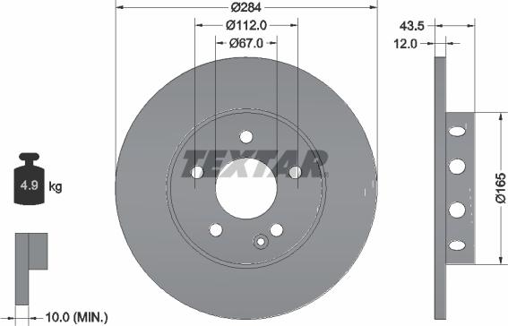 Textar 92059300 - Disc frana aaoparts.ro