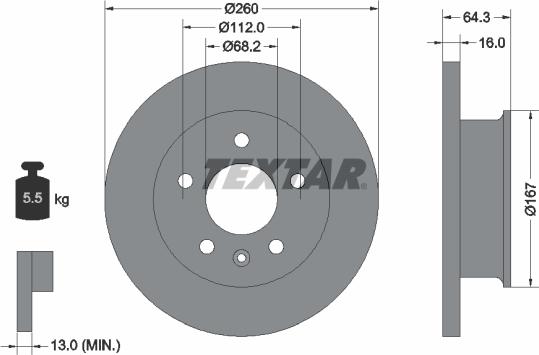 Textar 92055900 - Disc frana aaoparts.ro