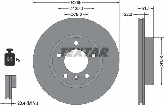 Textar 92055605 - Disc frana aaoparts.ro