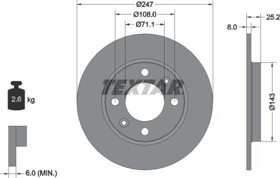 Textar 92055000 - Disc frana aaoparts.ro