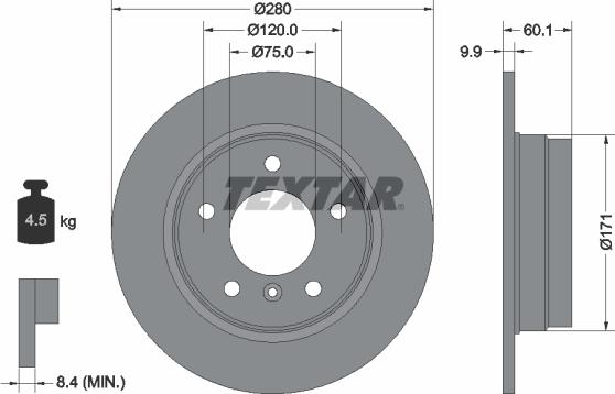 Textar 92055703 - Disc frana aaoparts.ro