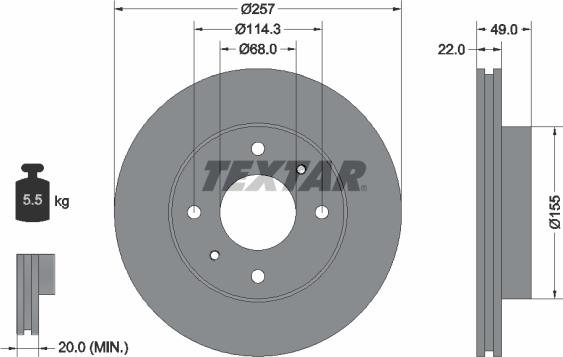 Textar 92056300 - Disc frana aaoparts.ro