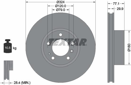 Textar 92058300 - Disc frana aaoparts.ro