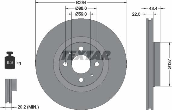 Textar 92053503 - Disc frana aaoparts.ro