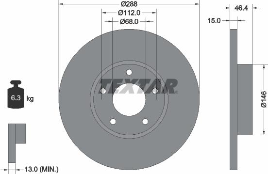 Textar 92057405 - Disc frana aaoparts.ro