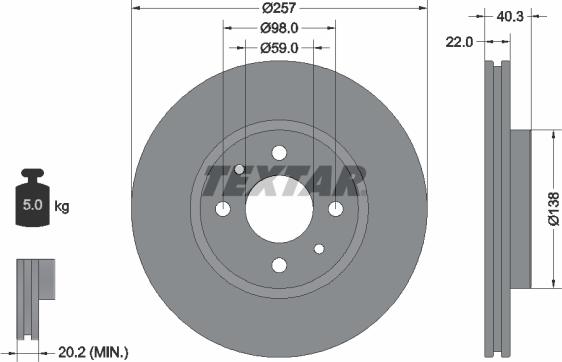 Textar 92069603 - Disc frana aaoparts.ro