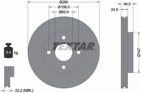 Textar 92064300 - Disc frana aaoparts.ro