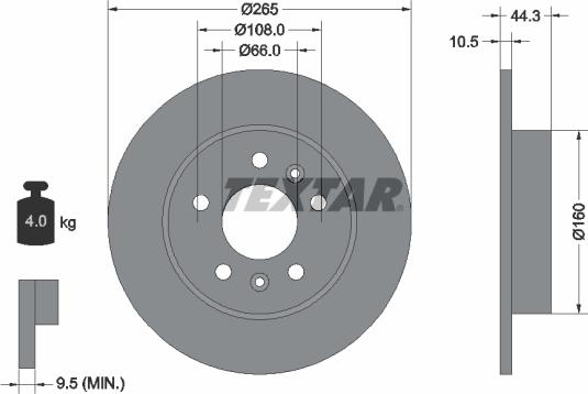 Textar 92065100 - Disc frana aaoparts.ro