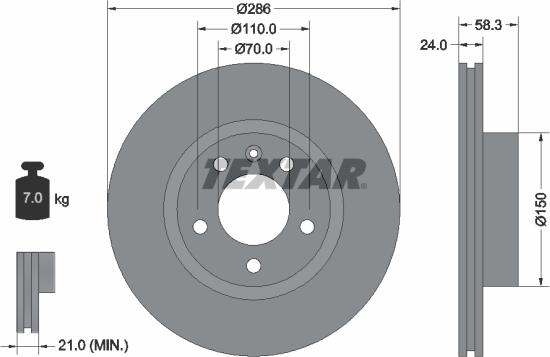 Textar 92066903 - Disc frana aaoparts.ro