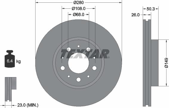 Textar 92066703 - Disc frana aaoparts.ro