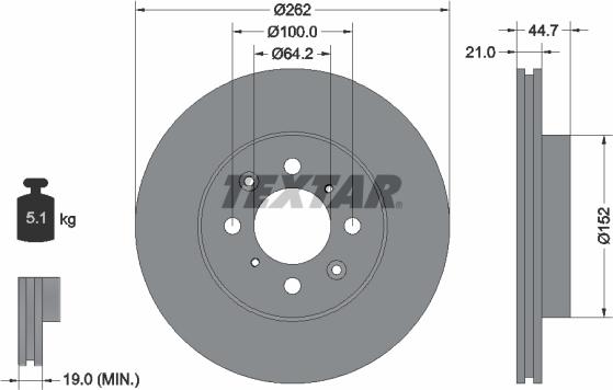 Textar 92060903 - Disc frana aaoparts.ro