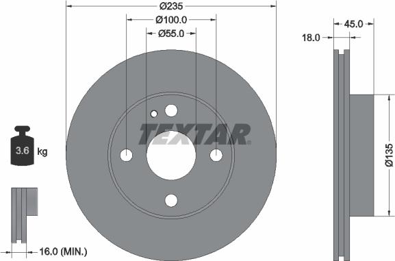 Textar 92061500 - Disc frana aaoparts.ro