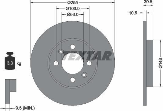 Textar 92068700 - Disc frana aaoparts.ro