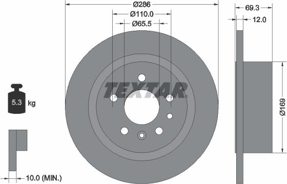 Textar 92067003 - Disc frana aaoparts.ro