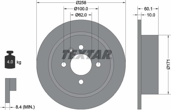 Textar 92019200 - Disc frana aaoparts.ro