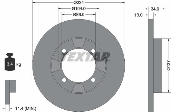 Textar 92089500 - Disc frana aaoparts.ro