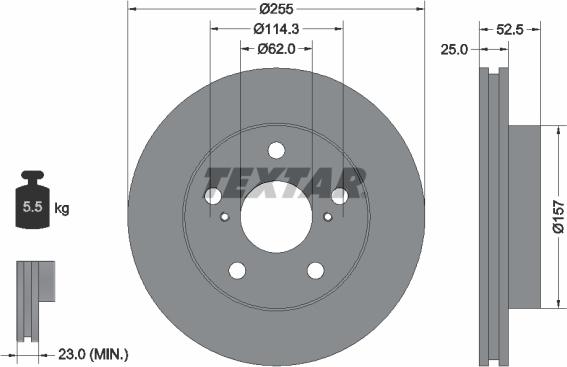 Textar 92080800 - Disc frana aaoparts.ro