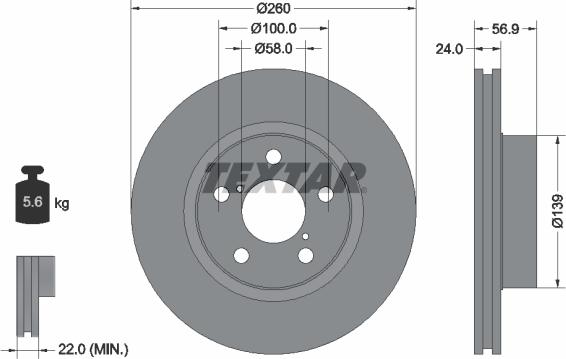 Textar 92081900 - Disc frana aaoparts.ro