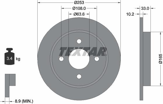 Textar 92088400 - Disc frana aaoparts.ro