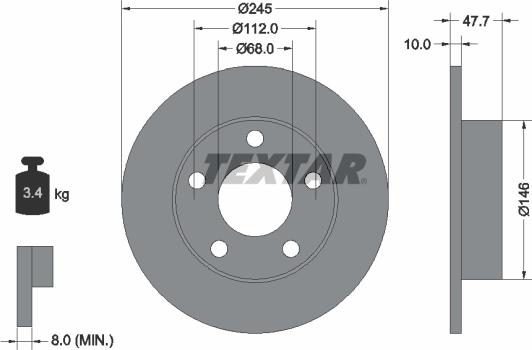 Textar 92088503 - Disc frana aaoparts.ro