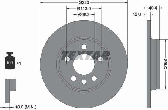 Textar 92083903 - Disc frana aaoparts.ro