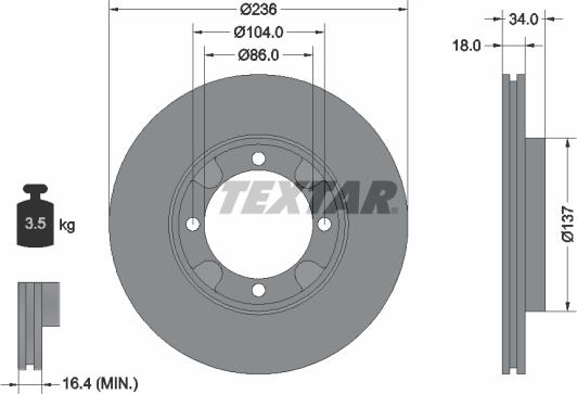 Textar 92082100 - Disc frana aaoparts.ro