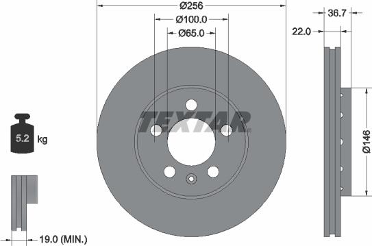 Textar 92082205 - Disc frana aaoparts.ro