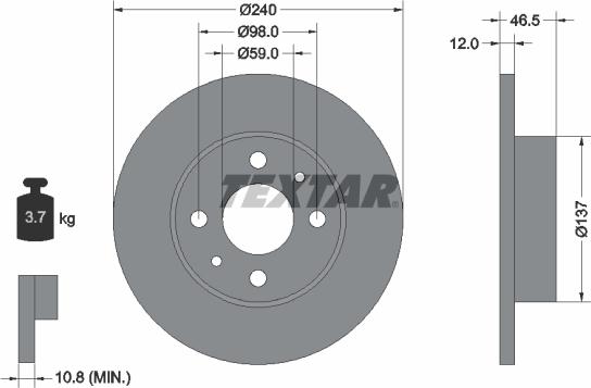 Textar 92034500 - Disc frana aaoparts.ro