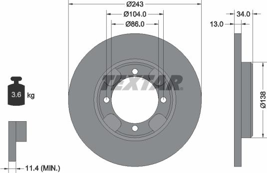 Textar 92034600 - Disc frana aaoparts.ro