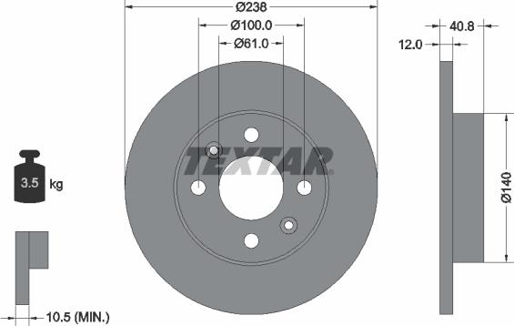 Textar 92036103 - Disc frana aaoparts.ro